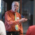 Michael Orelove, one of the original committee members that established the 1994 Juneau Time Capsule, talks about the project on its 25th Anniversary at the Hurff Ackerman Saunders Federal Building in Juneau on Friday, Aug. 9, 2019. The capsule is set to be opened in 75 more years. (Michael Penn | Juneau Empire)