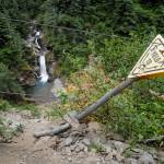 Ebner Falls seen from Perseverance Trail on Wednesday, Aug. 14, 2019. (Michael Penn | Juneau Empire)