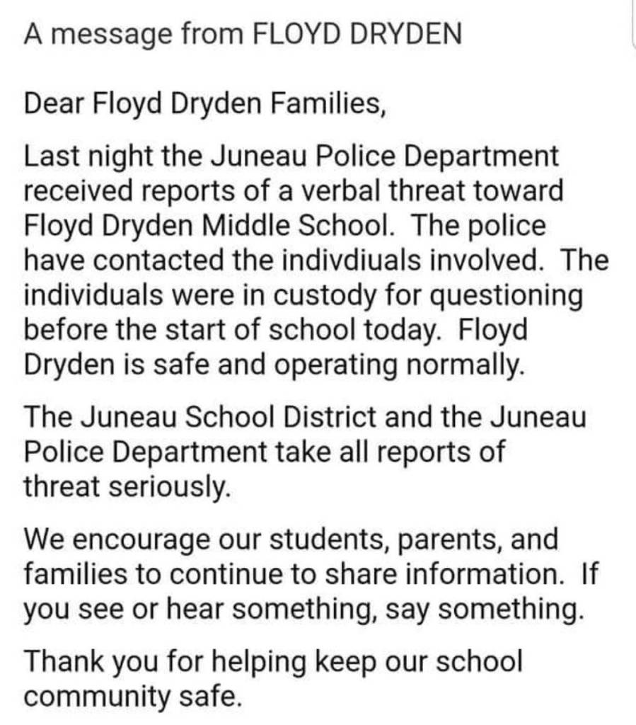 Update: Two Juneau middle schoolers arrested for planning school shooting