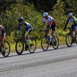 David Jackson, in front, leads Will Coleman, Justin Dorn, John Bursell and Allan Spangler on the End of the Road Bike race, the final stage of the Tour of Juneau on Sunday, Aug. 18, 2019. (Courtesy Photo | Rob Welton)