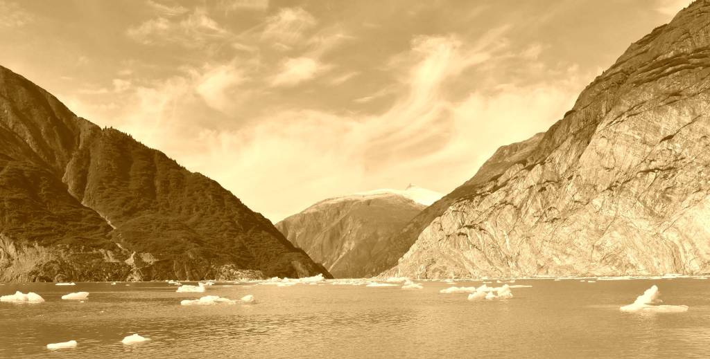 A sepia version of Tracy Arm, taken Aug. 31, 2019. (Courtesy photo | Linda R. Shaw)
