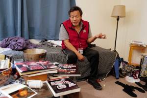 William Brown, a resident of Juneau Housing First Collaboratives Forget-Me-Not Manor, talks about the positive impacts the home had made on his life on Wednesday, Sept. 11, 2019. It is the two-year anniversary of the project that provides housing and support services to chronically homeless adults who have struggled with alcohol and are high utilizers of emergency services within the City and Borough of Juneau. Phase II to build another 32 apartments is currently underway and will open late next year. (Michael Penn | Juneau Empire)                                William Brown, a resident of Juneau Housing First Collaboratives Forget-Me-Not Manor, talks about the postive impacts the home had made on his life on Wednesday, Sept. 11, 2019. It is the two-year anniversary of the project that provides housing and support services to chronically homeless adults who have struggled with alcohol and are high utilizers of emergency services within the City and Borough of Juneau. Phase II to build another 32 apartments is currently underway and will open late next year. (Michael Penn | Juneau Empire)