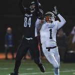 Juneaus Dawson Hickok disrupts a pass to Wests Lucas White in the third quarter at Adair-Kennedy Memorial Field on Friday, Sept. 13, 2019. West won 43-14. (Michael Penn | Juneau Empire)