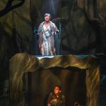 Allison Hicks, top, playing Fog Woman, as Erin Tripp, playing Aanteinatu, rehearse in Perseverance Theatres production of Devilfish written by Vera Starbard on Tuesday, Sept. 17, 2019. (Michael Penn | Juneau Empire)