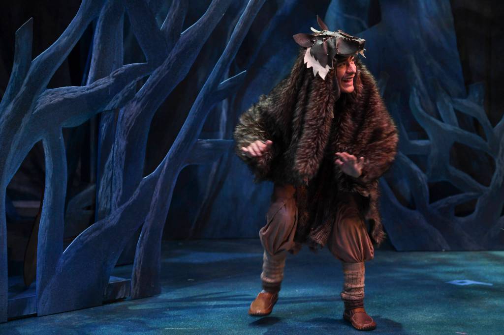 Rio Alberto, plays a magical wolf in Perseverance Theatres production of Devilfish written by Vera Starbard on Tuesday, Sept. 17, 2019. (Michael Penn | Juneau Empire)