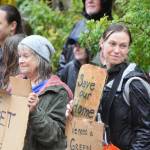 Climate change protesters gather in front of the governors mansion on Friday, Sept. 20, 2019. (Peter Segall | Juneau Empire)
