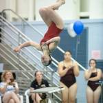 Juneau-Douglas Gabby Brown competes in the diving event at the Juneau Invitational Swim Meet at the Dimond Park Aquatic Center on Friday, Sept. 20, 2019. (Michael Penn | Juneau Empire)