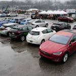 Juneau residents meet for the Sixth Annual Electric Vehicle Juneau Roundup on Saturday, Sept. 21, 2019. (Michael Penn | Juneau Empire)