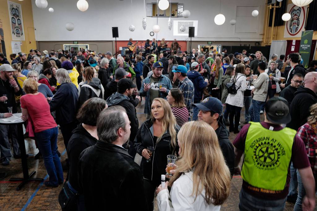 Juneau residents turn out for the Rotary Club of Juneaus 8th Annual Capital Brewfest at the Juneau Arts and Culture Center on Saturday, Sept. 21, 2019. Twenty brewing and distribution companies were on hand for the fundraiser to benefit the University of Alaska and Rotarys service projects, scholarships, international youth exchanges and other project. The event was sold out with 900 tickets sold. (Michael Penn | Juneau Empire)
