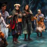 Erin Tripp, center, playing Aanteinatu, is welcomed into a new clan during the Perseverance Theatres production of Devilfish written by Vera Starbard on Tuesday, Sept. 17, 2019. (Michael Penn | Juneau Empire)