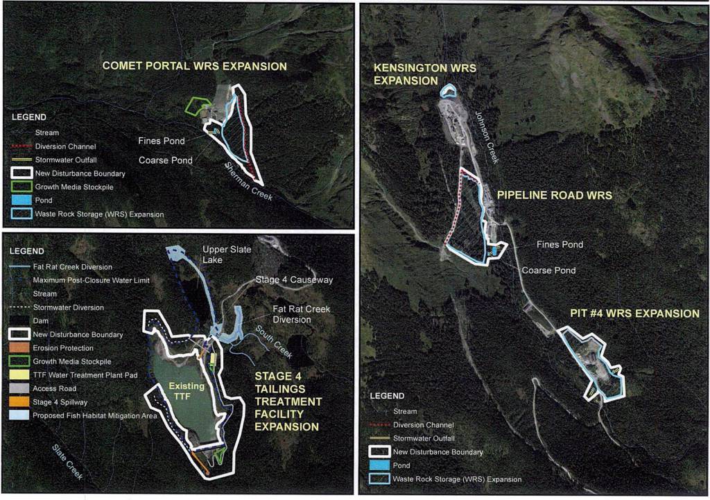 A map of proposed changes to Kensington mine facilities provided in Forest Service documents. (Courtesy photo)