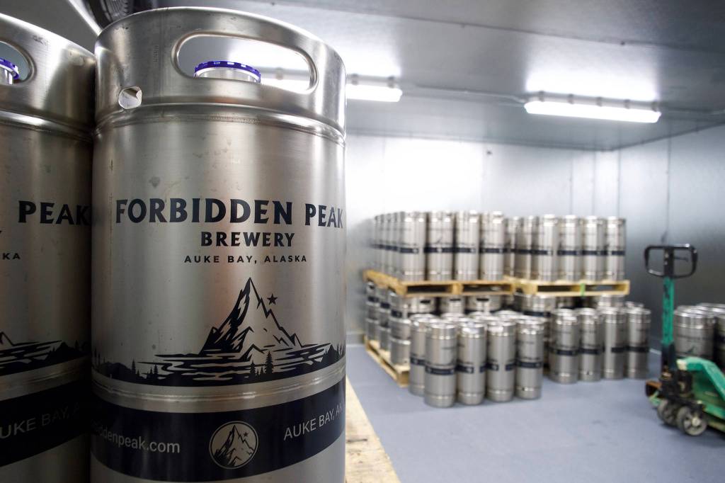 Work at the Forbidden Peak Brewery is nearly complete on Thursday, Oct. 3, 2019. The Auke Bay brewery is to open Saturday, Oct. 12. (Michael Penn | Juneau Empire)