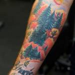 Boatswains Mate 1st Class Trevor Shirley, Coast Guardsman stationed at Coast Guard Station Juneau, displays his tattoos Oct. 4, 2019. (Michael S. Lockett | Juneau Empire)
