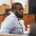 Laron Carlton Graham sits in Juneau Superior Court on Monday, Oct. 7, 2019, before closing arguments in his trial. Graham is facing two counts of first-degree murder for the November 2015 shooting deaths of 36-year-old Robert H. Meireis and 34-year-old Elizabeth K. Tonsmeire. (Michael Penn | Juneau Empire)