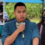Esau Sinnok of Shishmaref speaks at a news conference after the Alaska Supreme Court heard arguments Wednesday in Anchorage in a lawsuit that claims state policy on fossil fuels is harming the constitutional right of young Alaskans to a safe climate. Sinnok and 15 other Alaska youths in 2017 sued the state, claiming that human-caused greenhouse gas emission leading to climate change is creating long-term, dangerous health effects. They lost in Superior Court, but appealed to Alaskas highest court. (AP Photo | Mark Thiessen)