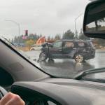 Crews clears debris from three-car crash on Egan