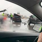 Car crash on Egan Drive near Glacier Highway on Oct. 11, 2019. (Photo Courtesy of David Kirby)