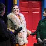 Therese Thibodeau, as Helen, left, Kristen Rankin, as Marge, center, and Patricia Hull, as Loretta, during a rehearsal of Blue Ticket written by Maureen Longworth at McPhetres Hall on Tuesday, Oct. 15, 2019. (Michael Penn | Juneau Empire)