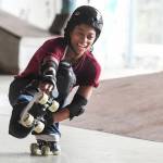 Jennifer Gross, who skates with the Juneau Rollergirls, gets her daily skate in at the Pipeline Skate Park on Friday, Oct. 11, 2019. (Michael Penn | Juneau Empire)
