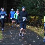 Juneau residents participate in the annual community mental health run, the Extra Tough 5K & 1 Mile Run, on Saturday, Oct. 12, 2019, starting at Riverbend Elementary School. The run is sponsored by National Alliance on Mental Illness (NAMI) Juneau. (Michael Penn | Juneau Empire)