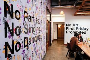 A protest against the proposed regulations by Alaska Alcoholic Beverage Control Board decorate the walls of the during First Friday on Oct. 4, 2019. They werent the only ones to share an opinion. During a public comment period, 1,274 pages of comments were submitted. (Michael Penn | Juneau Empire)