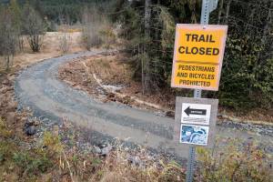 Work on the reroute of Kaxdigoowu Héen Dei (Brotherhood Bridge Trail) is nearing completion on Monday, Oct. 14, 2019. Learn more about the project by watching the video below. (Michael Penn | Juneau Empire)