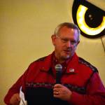 Warren Russell, chair of the Board of Directors for United Way of Southeast Alaska speaks at the Juneau Chamber of Commerce Luncheon on Thursday, Oct. 17, 2019. (Peter Segall | Juneau Empire)