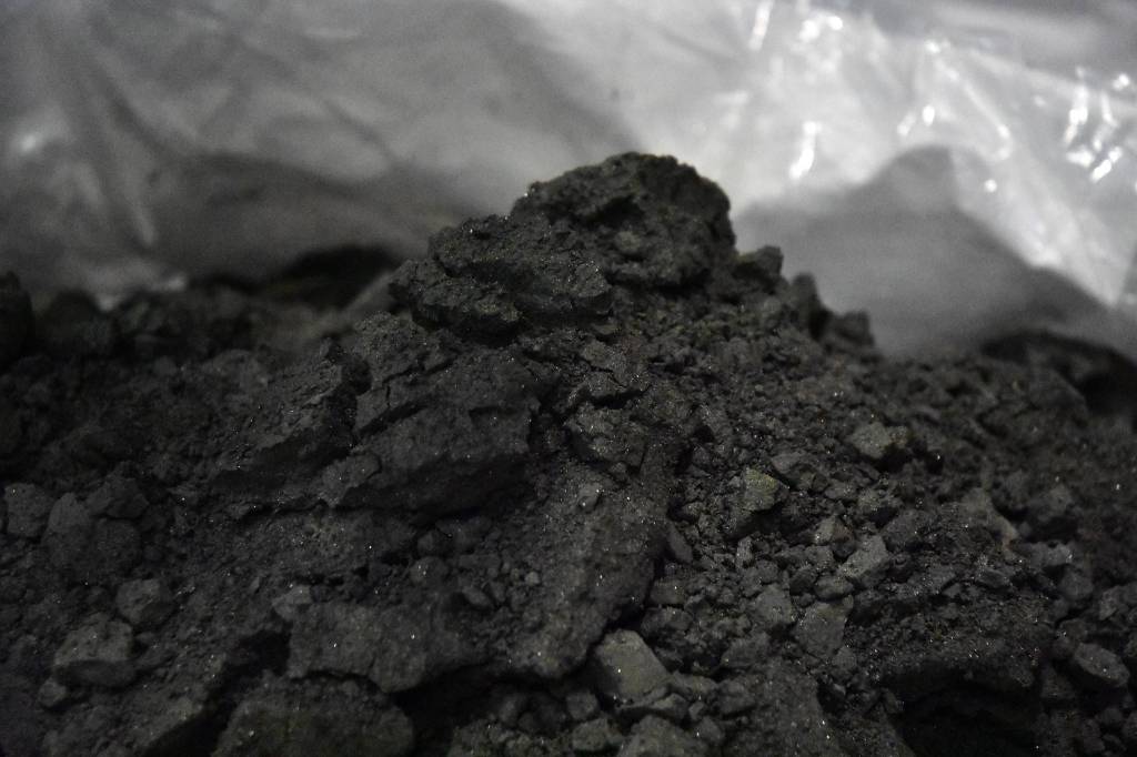 Gold concentrate, the final product produced by the Kensington Gold Mine on Monday, Oct. 14, 2019. The concentrate is then sold to companies which further refine the product. (Peter Segall | Juneau Empire)