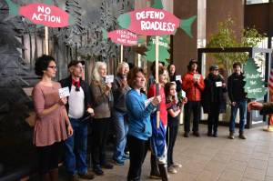 Protesters show up for Roadless Rule