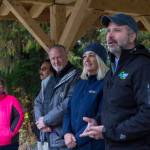 City and Borough of Juneau Parks and Recreation Director George Schaaf speaks during the opening of the new pavilion at Auke Lake. (Michael S. Lockett | Juneau Empire)