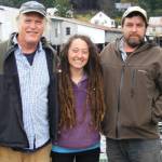 Shoreline Wild Salmon co-owners Joe Emerson, Marie Rose and Keith Heller stand together. (Courtesy Photo | Joe Emerson)