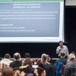 Juneau residents listen to Kenneth Tu, U.S. Forest Service regional administrative review coordinator, during a U.S. Department of Agriculture Forest Service informational meeting on the Rulemaking for Alaska Roadless Areas Draft Environmental Impact Statement at Elizabeth Peratrovich Hall on Monday, Nov. 4, 2019. (Michael Penn | Juneau Empire)