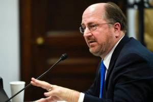 n this file photo from Feb. 25, 2019, Kevin Clarkson answers questions in front of the House Judiciary Committee. (Michael Penn | Juneau Empire File)