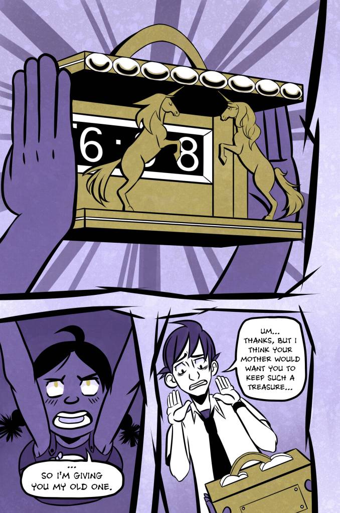 A Most Peculiar Alarm Clock, a new graphic novel by Claire Scott, tells the story of an unlucky man that comes into possession of the titular alarm clock. It is the 16-year-old Scotts second graphic novel. (Courtesy Photo | Claire Scott)