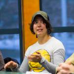 Tori Best, an elementary education major and former Marine combat engineer, answers a question during a panel of student veterans as part of a Veterans Day celebration at University of Alaska Southeast on Nov. 11, 2019. (Michael S. Lockett | Juneau Empire)