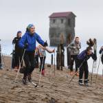 Getting by without snow: Nordic team practices on Sandy Beach