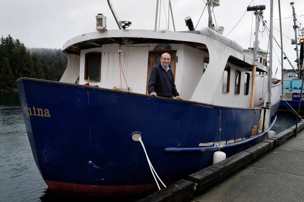 Rabbi Yehoshua Mizrachi on his newly bought custom built 52-foot trawler, the M/V Sephina, in the Don D. Statter Memorial Boat Harbor in Auke Bay on Wednesday, Nov. 13, 2019. (Michael Penn | Juneau Empire)
