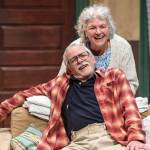 Clifford, played by Charlie Cardwell, and Minnie, played by Angelina Fiordellisi, rehearse in Perseverance Theatres production of With by playwright Carter Lewis on Tuesday, Nov. 19, 2019. With opens Friday Nov. 22 and runs through Dec. 15. (Michael Penn | Juneau Empire)