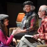 Director Alicia Dhyana House, left, speaks with Charlie Cardwell, playing Clifford, Angelina Fiordellisi, playeing Minnie, as they rehearse in Perseverance Theatres production of With by playwright Carter Lewis on Tuesday, Nov. 19, 2019. With opens Friday Nov. 22 and runs through Dec. 15. (Michael Penn | Juneau Empire)