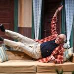 Clifford, played by Charlie Cardwell, rehearses in Perseverance Theatres production of With by playwright Carter Lewis on Tuesday, Nov. 19, 2019. With opens Friday Nov. 22 and runs through Dec. 15. (Michael Penn | Juneau Empire)