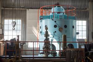 A hydro generator from 1950s is still in use at the Gold Creek Power Plant in this file photo from 2018. (Michael Penn | Juneau Empire)
