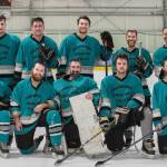 The JAHA A Tier fall champions Carpenters Local 1281 pose for a photo after defeating Louies 4-3 in the title game Sunday at Treadwell Arena. Back row (L to R): Andrew Dimond, Nolin Ainsworth, Quin Gist, Matt Elliott, Matt Taintor. Front row: Danny Amos, Zane Chapman, Pete Sommers, Ryan Liebelt, Justin Fantasia. (Coutesy Photo | Claire Baldwin)