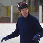 Michael Keye-Schuler leads a speed skating clinic at Treadwell Arena on Nov. 30, 2019. Keye-Schuler co-hosted Juneaus first-ever short-track speed skating class with former competitive speed skater Andrew Dyke on Nov. 24, 30 and Dec. 1. (Nolin Ainsworth | Juneau Empire)
