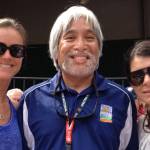 Former Alaska Youth Soccer Association President Joe Ver, center, poses with former Olympian soccer players Mia Hamm, right, and Brandi Chastain during a game against Germany at the U.S. Soccer Federations 100th anniversary in June 2013. (Courtesy Photo | Joe Ver)