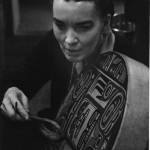 Dale DeArmond strikes a drum made made by David Konketah in this photo taken by Bob DeArmond, Dales husband, sometime between 1956 and 1960. (Courtesy Photo | The DeArmond Estates)