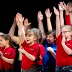 Children in the Alaska Youth Choir sing under the direction of Missouri Smyth at the 41st Annual Alaska Folk Festival in this April 2015 photo. (Michael Penn | Juneau Empire File)