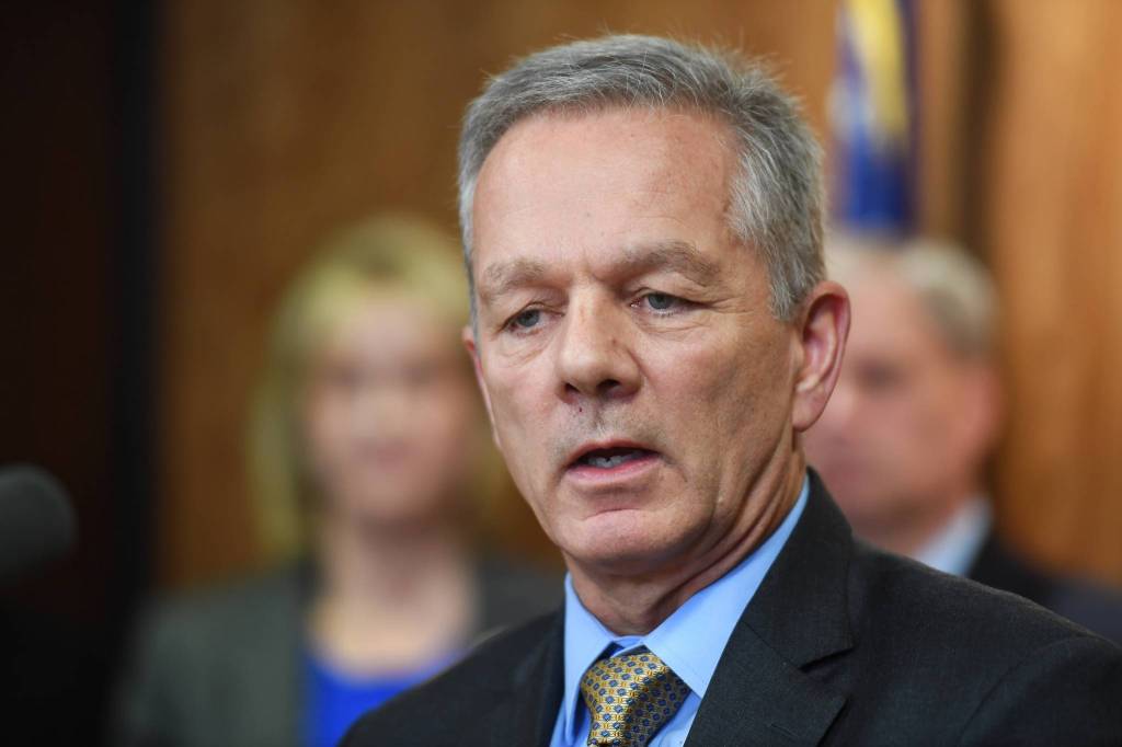 Gov. Mike Dunleavys Chief of Staff Ben Stevens speaks about details of the state budget during a press conference at the Capitol on Wednesday, Dec. 11, 2019. (Michael Penn | Juneau Empire)