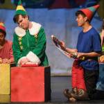 Toby Russell, stars as Buddy the Elf, during rehearsal of Elf, the Musicial at Juneau-Douglas High School: Yadaa.at Kalé on Friday, Dec. 13, 2019. (Michael Penn | Juneau Empire)
