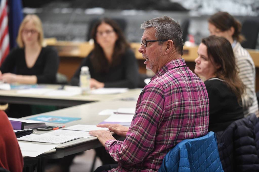 Kirby Day, of the Holland America Group, gives an overview of the Tourism Best Management Practices program during the Visitor Industry Task Force meeting at City Hall on Tuesday, Dec. 17, 2019. (Michael Penn | Juneau Empire)