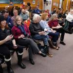 Seats filled up quickly for the Visitor Industry Task Force at City Hall on Tuesday, Dec. 17, 2019. (Michael Penn | Juneau Empire)